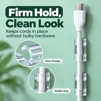 Adhesive Cable Management Clips 🔒 – 20/40/80PCS Cord Organizer Options