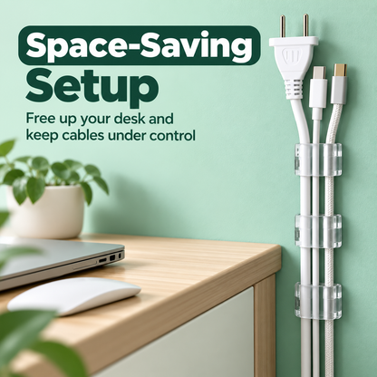 Adhesive Cable Management Clips 🔒 – 20/40/80PCS Cord Organizer Options