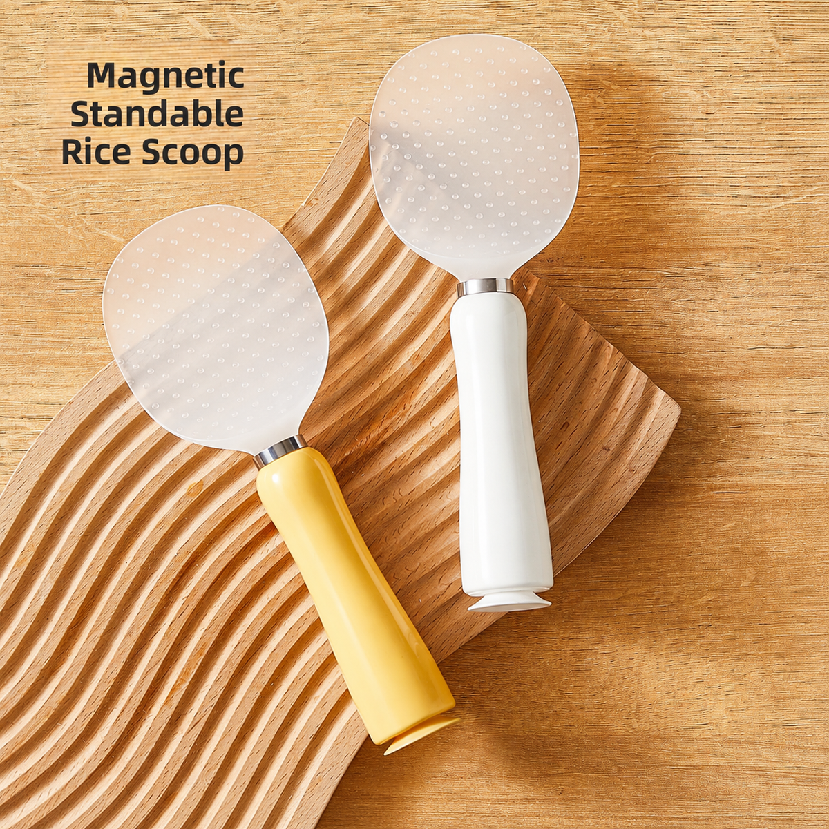 Magnetic Rice Serving Spatula 🍚 – Smart Upright Storage Stand