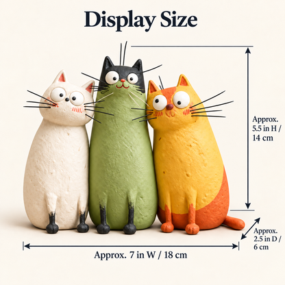 🐱 Whimsical Long-Neck Cat Figurines – Funny & Quirky Home Decor ✨