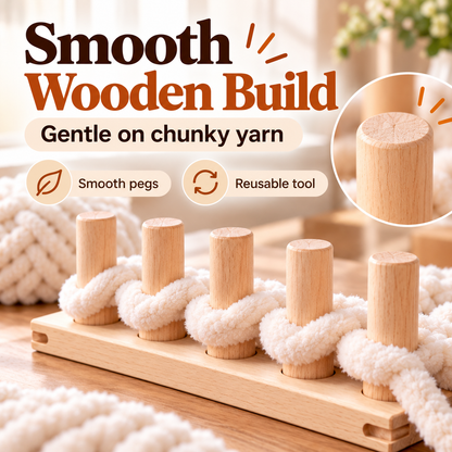 🧶 Portable Wooden Weaving Loom for Chunky Yarn | Adjustable Frame for Cozy DIY Blankets & Throws 🪵