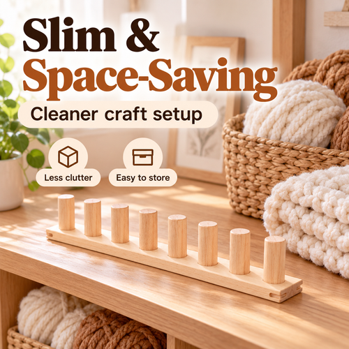 🧶 Portable Wooden Weaving Loom for Chunky Yarn | Adjustable Frame for Cozy DIY Blankets & Throws 🪵