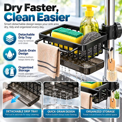 Kitchen Faucet Organizer 🧽 – Handy Sink Storage Rack