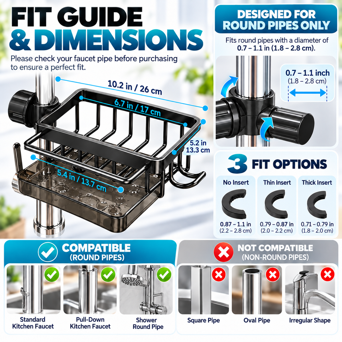 Kitchen Faucet Organizer 🧽 – Handy Sink Storage Rack