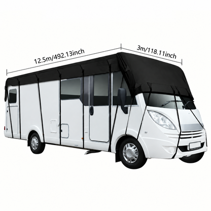 RV & Motorhome Roof Cover – Durable 210D Oxford Fabric with Adjustable Tie-Down Straps