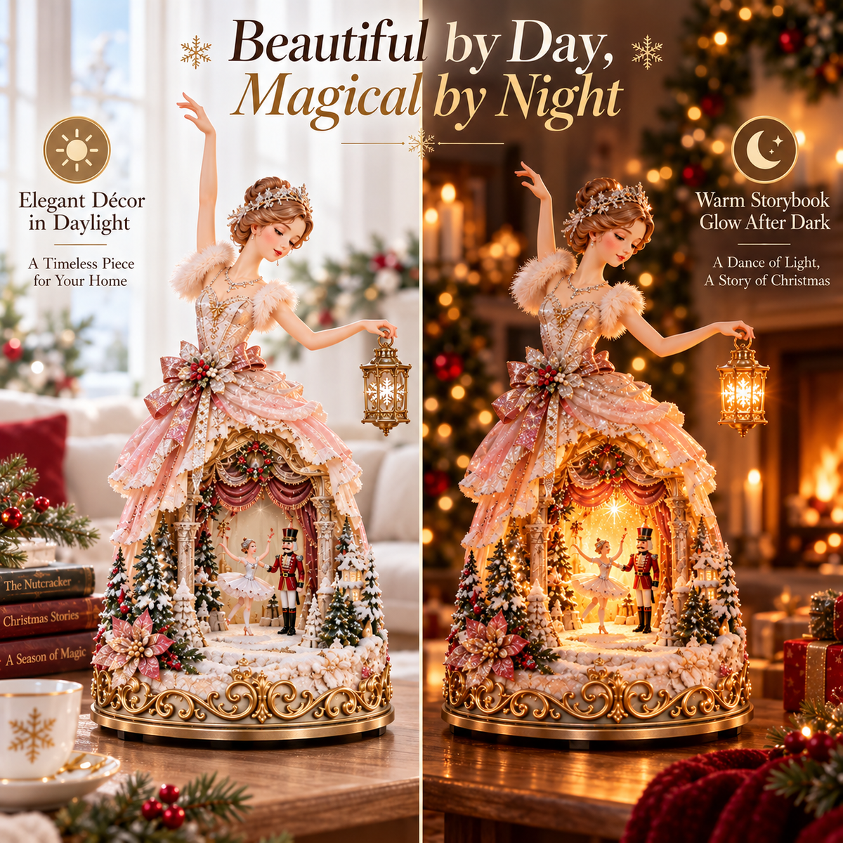🔥LAST DAY 49% OFF 🩰  Winter Ballerina Story Lamp™ – Lighted Nutcracker Christmas Tabletop Decor
