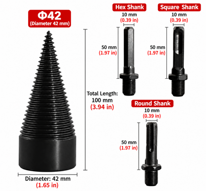 ⚡ Heavy-Duty Firewood Log Splitting Drill Bit, 1.25 in (32 mm)