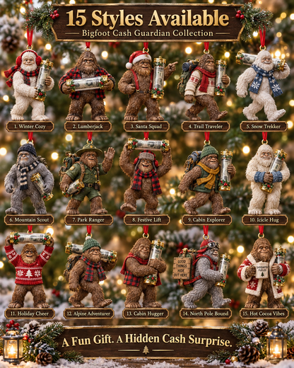 ⏰ LAST DAY SALE 49% OFF! 🎄👣 Bigfoot Christmas Cash Gift Ornament – Fun Holiday Money Holder