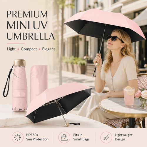 ☔ Pocket Capsule Umbrella – Compact 2-in-1 Rain & Sun Protection