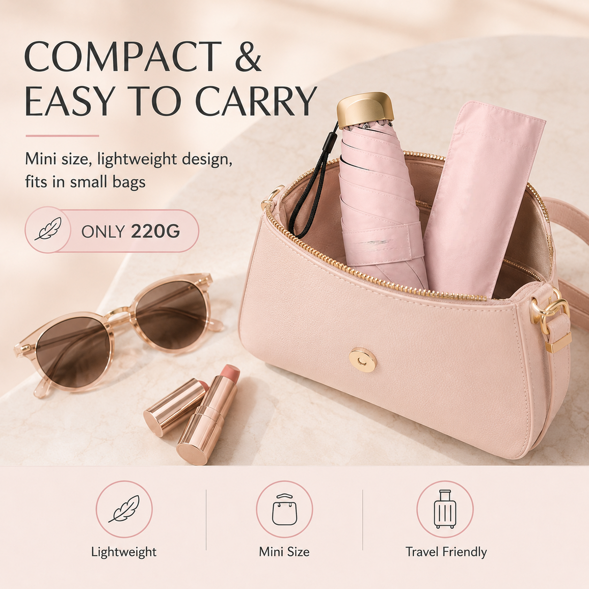 ☔ Pocket Capsule Umbrella – Compact 2-in-1 Rain & Sun Protection