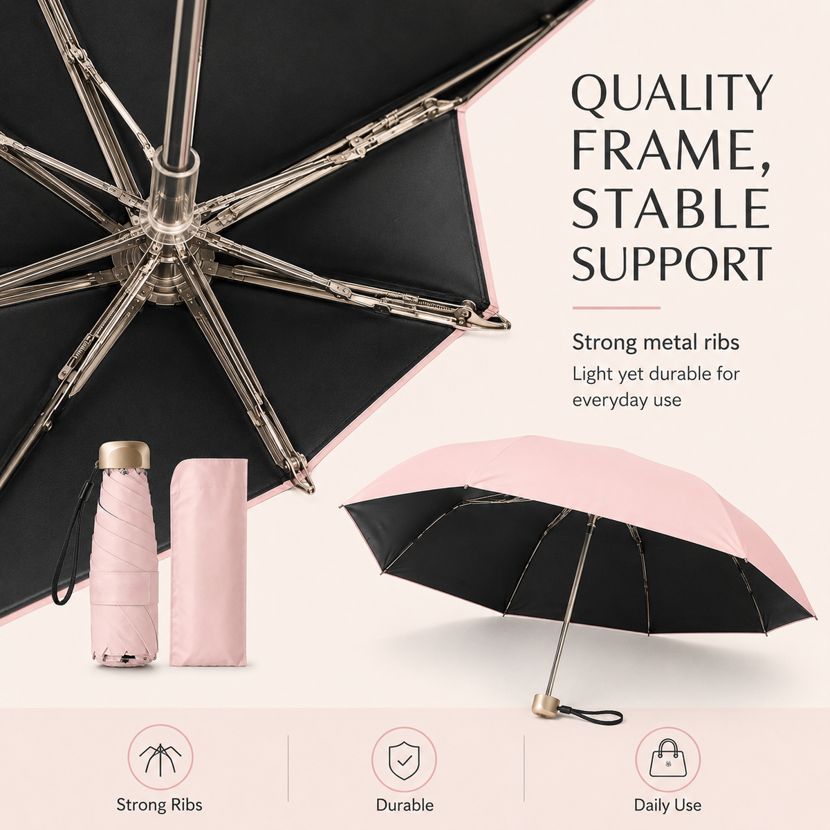 ☔ Pocket Capsule Umbrella – Compact 2-in-1 Rain & Sun Protection