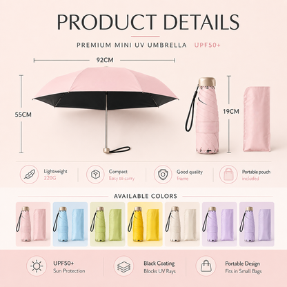 ☔ Pocket Capsule Umbrella – Compact 2-in-1 Rain & Sun Protection