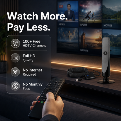 🔥No Subscription. No Installation. 📺Just Plug In & 4K/1080P Enjoy Local TV