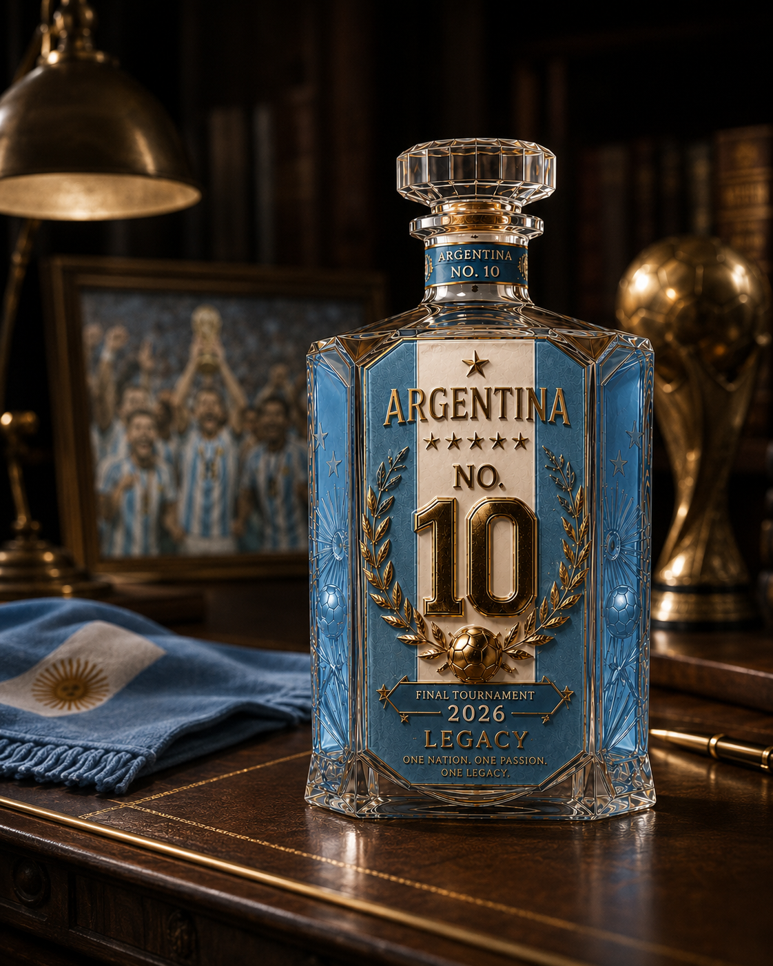 Argentina No. 10 Blue & White Legacy Commemorative Whiskey Decanter