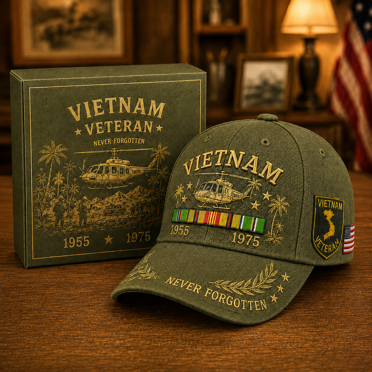 🇺🇸🎖️ Vietnam Veteran 1955–1975 Memorial Cap