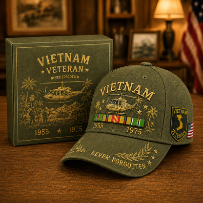 🇺🇸🎖️ Vietnam Veteran 1955–1975 Memorial Cap