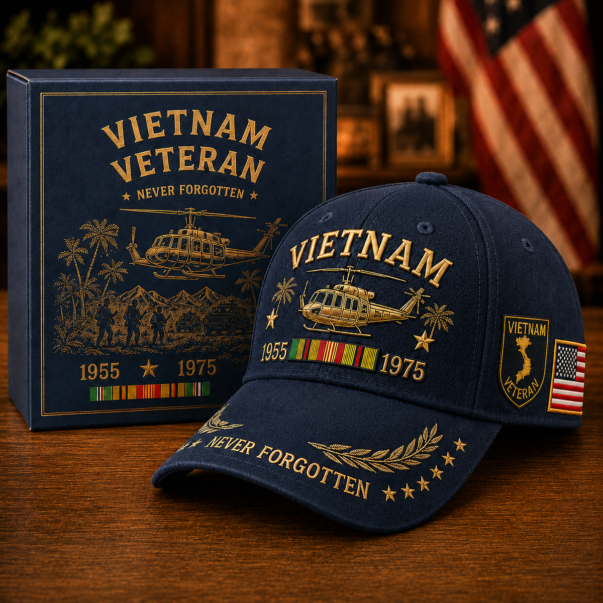🇺🇸🎖️ Vietnam Veteran 1955–1975 Memorial Cap