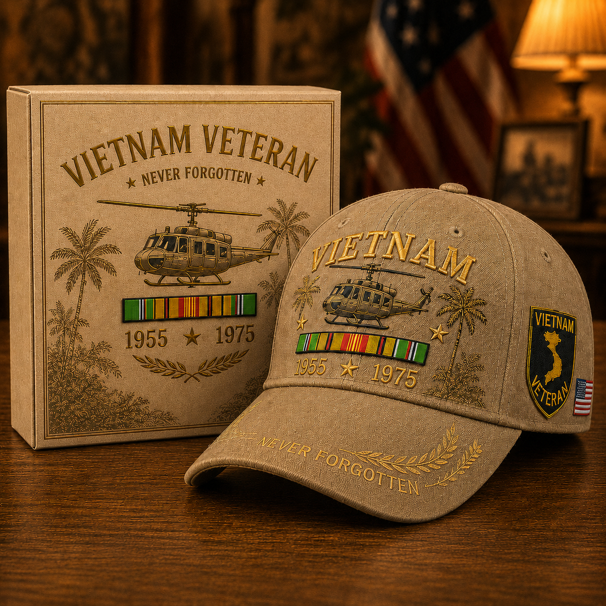 🇺🇸🎖️ Vietnam Veteran 1955–1975 Memorial Cap