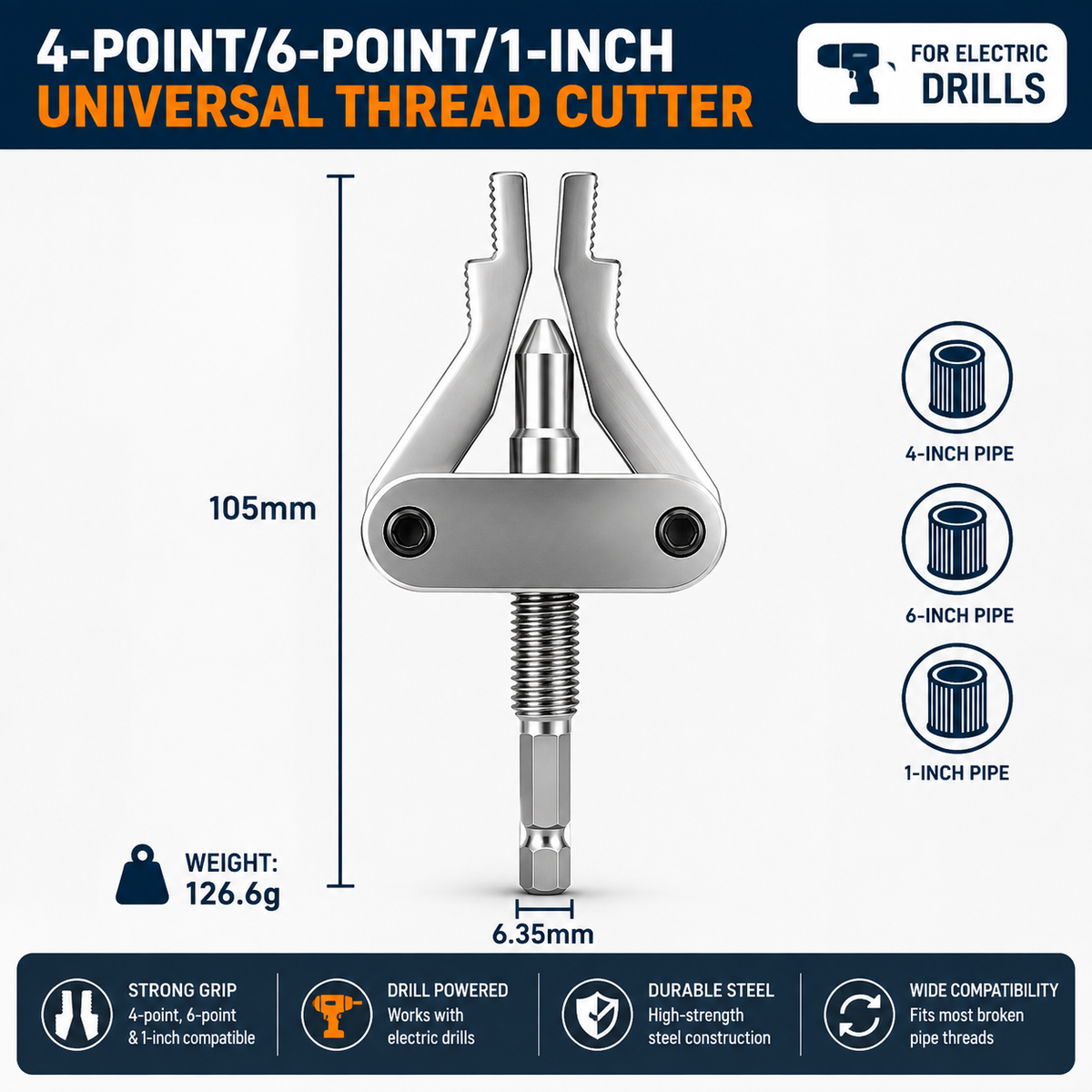 🔥 50% OFF Drill-Powered Broken Pipe Thread Extractor Set🔧