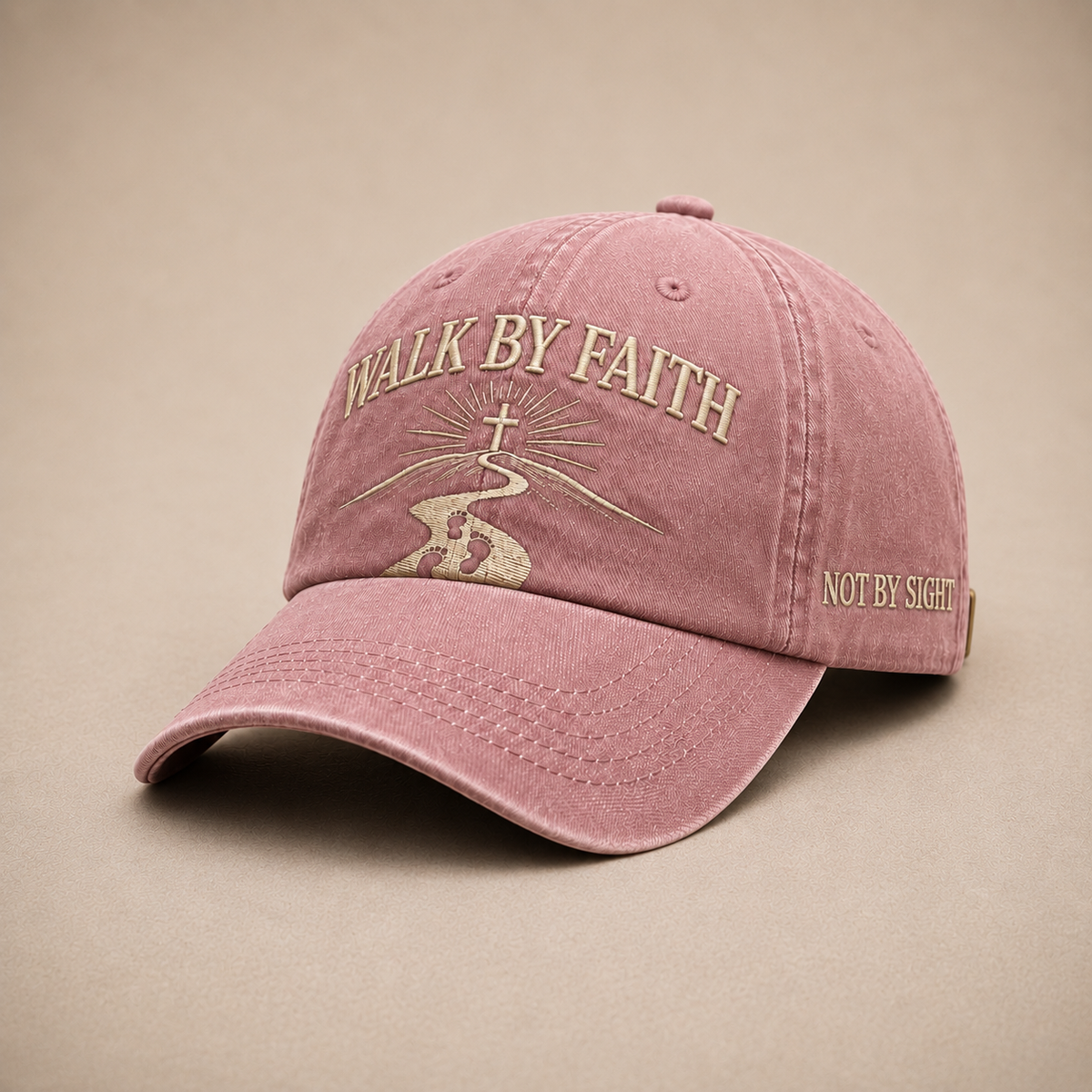Walk by Faith Embroidered Vintage Washed Dad Hat ✝️