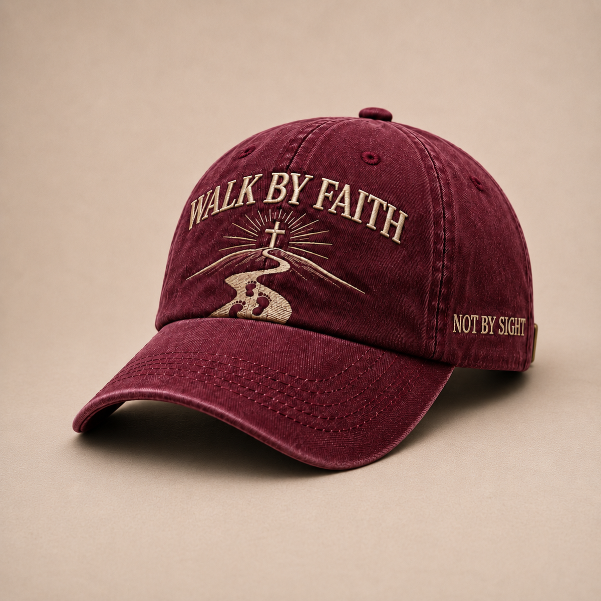 Walk by Faith Embroidered Vintage Washed Dad Hat ✝️
