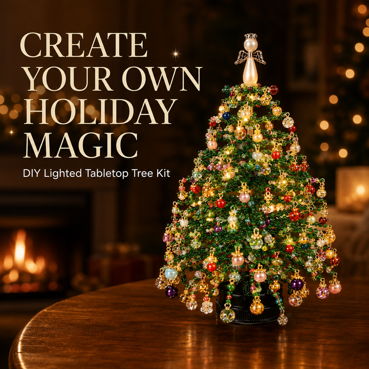 🎄 Make-Your-Own Glowing Holiday Tree Craft Set for Festive Décor ✨