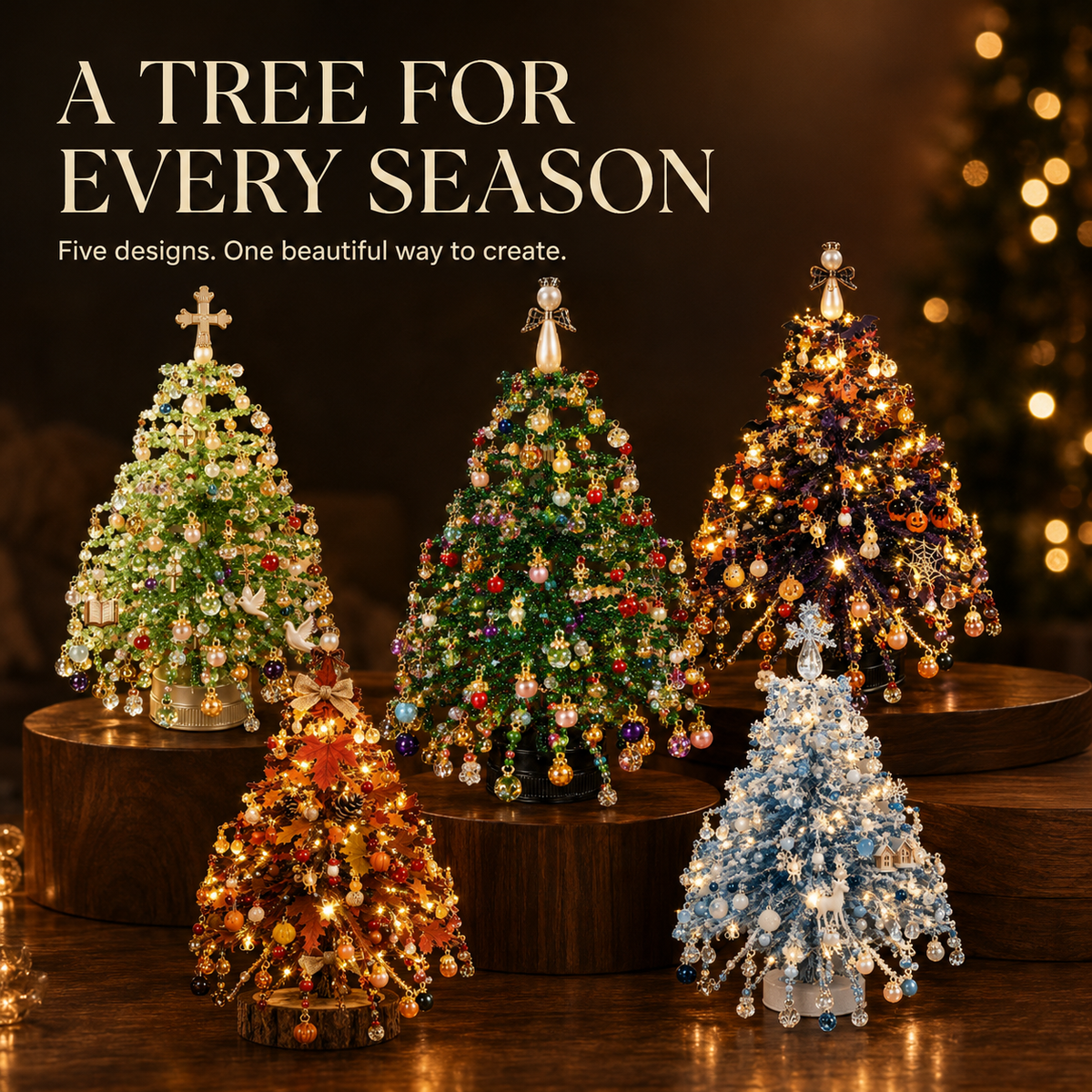 🎄 Make-Your-Own Glowing Holiday Tree Craft Set for Festive Décor ✨
