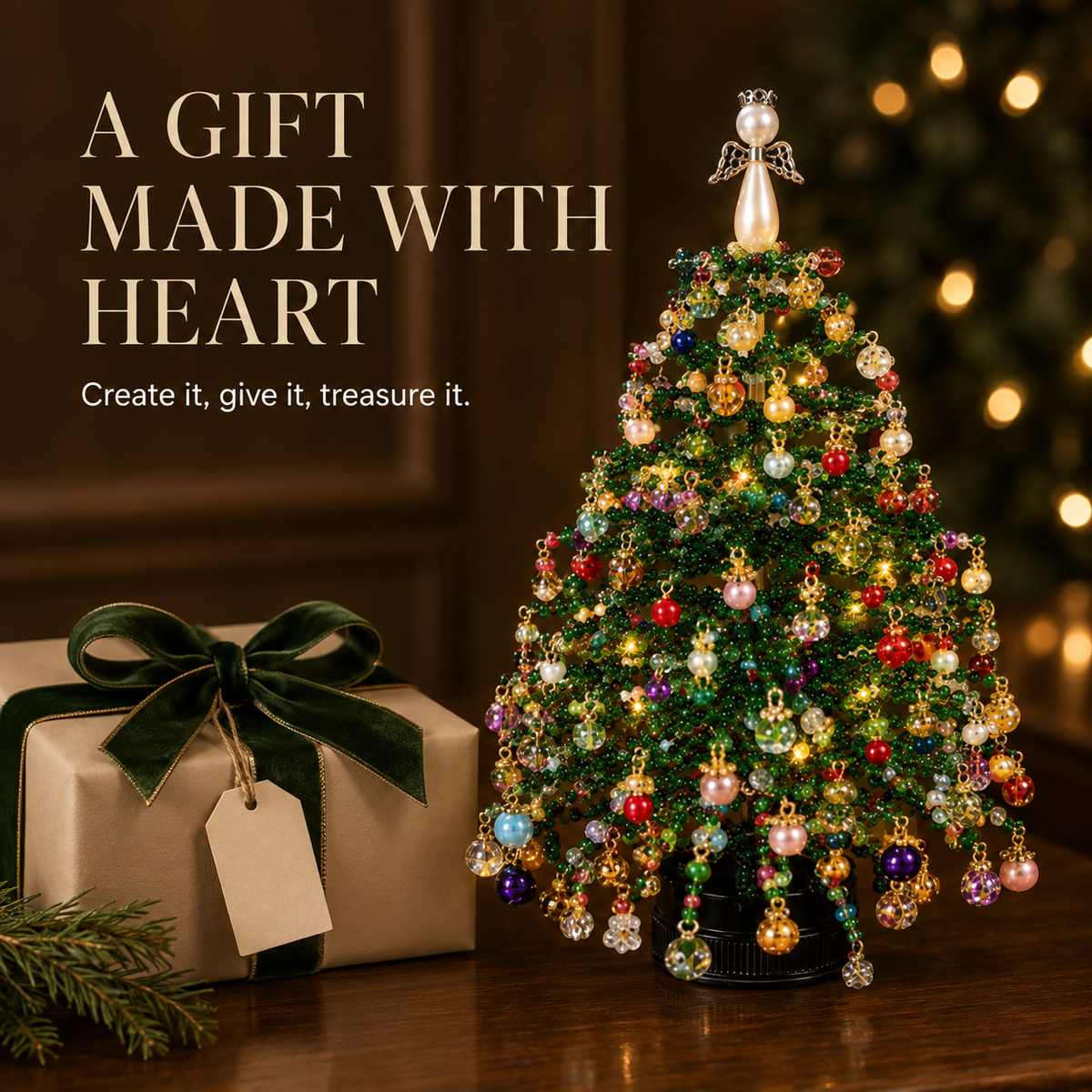 🎄 Make-Your-Own Glowing Holiday Tree Craft Set for Festive Décor ✨