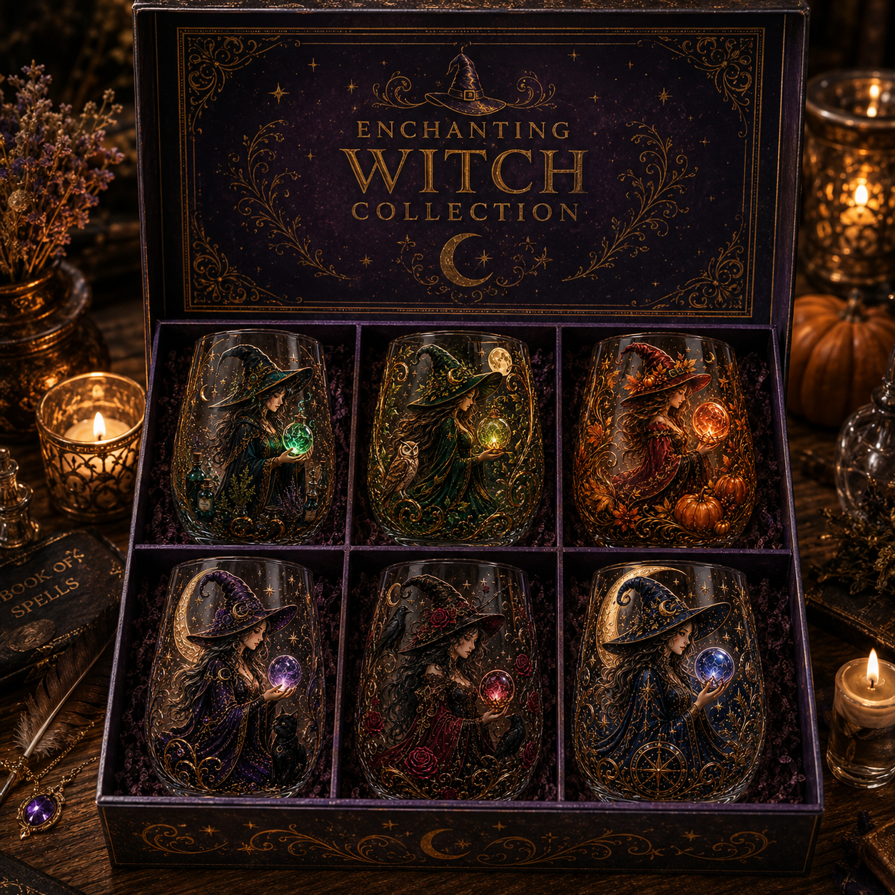 🧙‍♀️🔮 Enchanting Witch 3D Glass Art Cup | Mystical Raised Fantasy Glassware for Wine, Witchy Home Décor & Magical Gifts 🎁