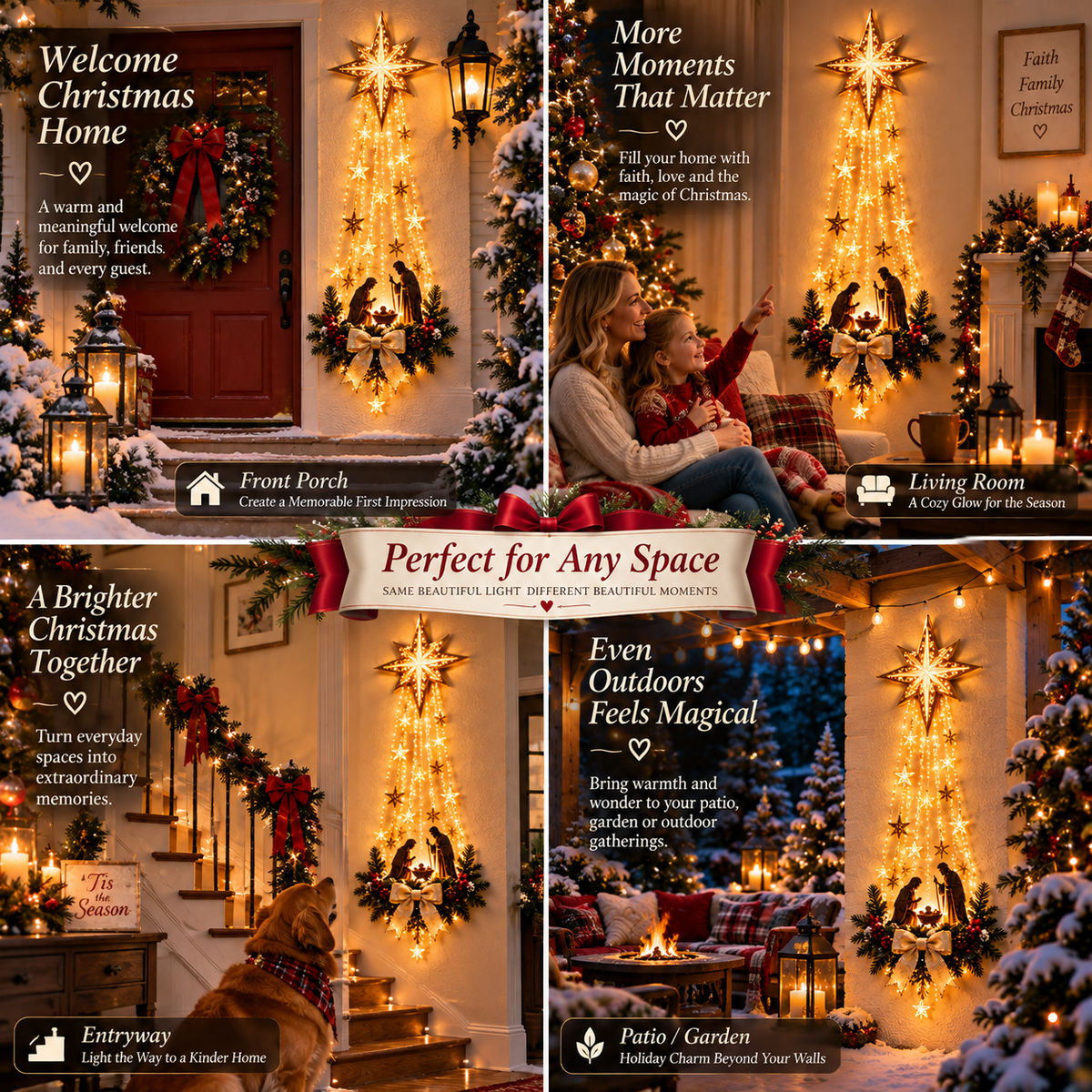 ✨ Star of Bethlehem Christmas Wall Light – Sacred Nativity Home Decor