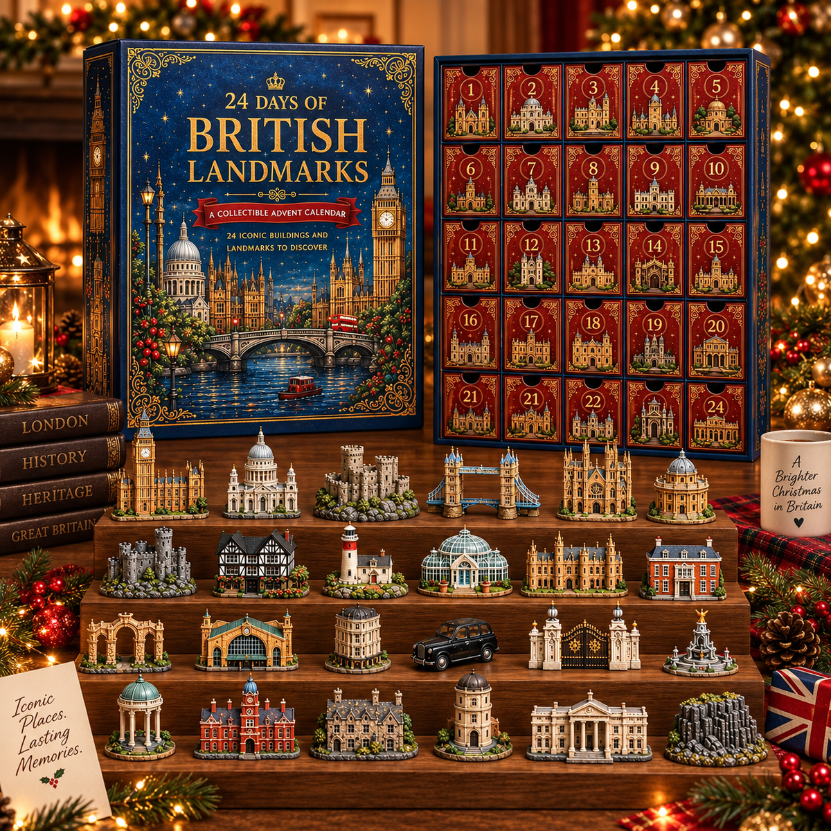 ⭐CHRISTMAS KICKOFF 49% OFF - 2026 Days of British Landmarks Blind Box - 24‑Day Festive Countdown, UK Landmark Themed Collectible Miniatures Blind Box - Gift For Britain & Travel Lovers