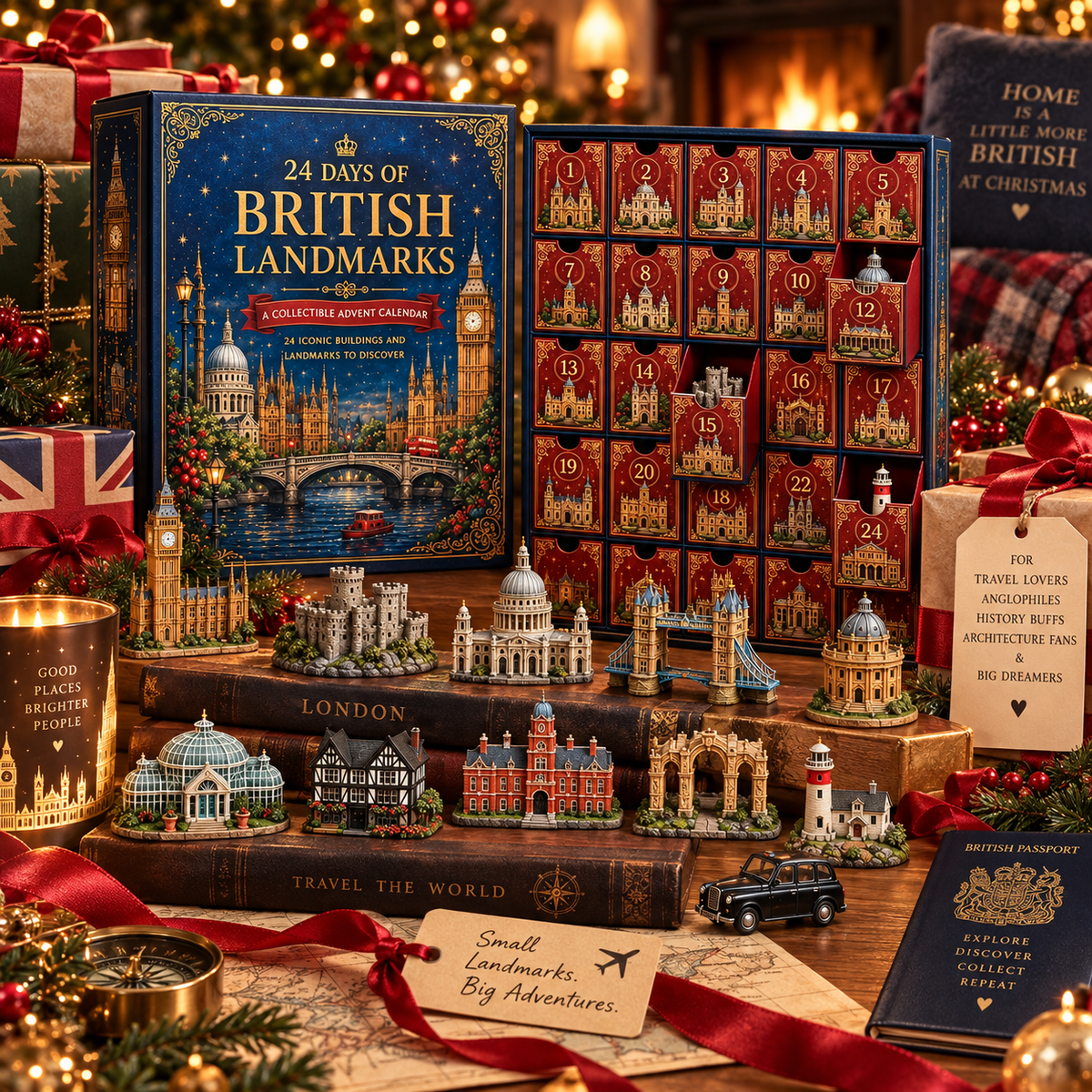 ⭐CHRISTMAS KICKOFF 49% OFF - 2026 Days of British Landmarks Blind Box - 24‑Day Festive Countdown, UK Landmark Themed Collectible Miniatures Blind Box - Gift For Britain & Travel Lovers