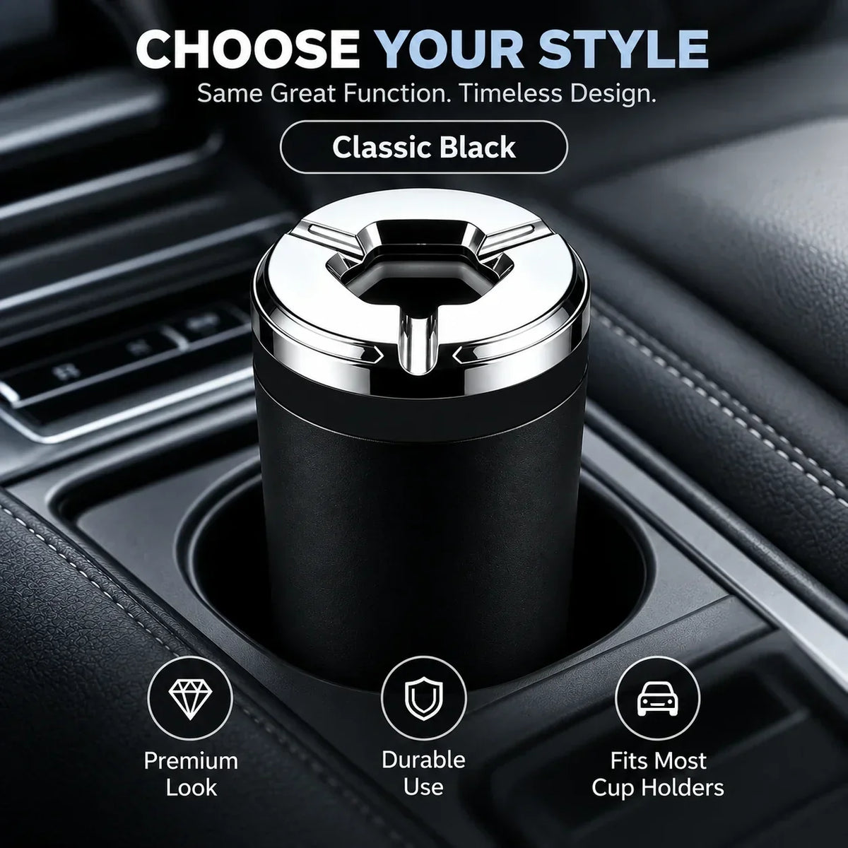 Rotating Sealed Car Ashtray for Vehicle Cup Holders