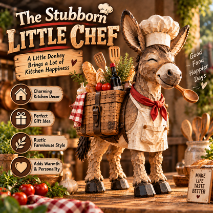 🫏 The Stubborn Little Chef — Carved Kitchen Donkey Figurine