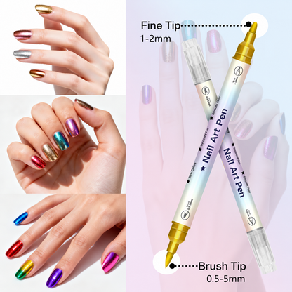 💅 12/24 Color Nail Art Pen Set – Dual-Tip Drawing & Dotting Markers