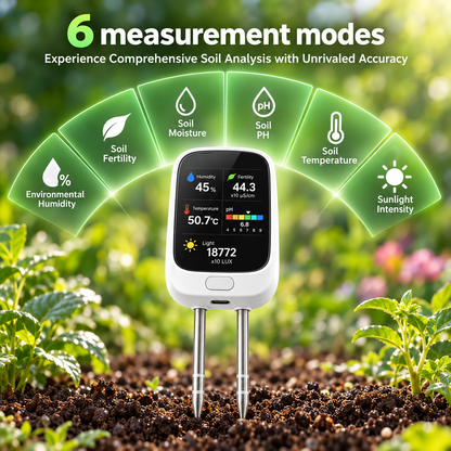 Professional High-Precision Digital 6-in-1 Soil Tester & Environment Meter