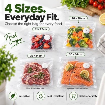 Cordless Vacuum Sealer & Reusable Vacuum Bags