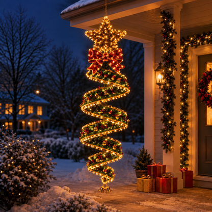 Christmas Magic Spiral Hanging LED Light Collection