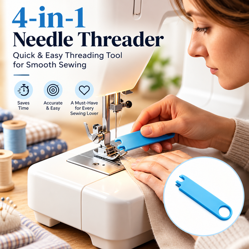 🧵 4-in-1 Needle Threader – Easy Sewing & Threading Tool
