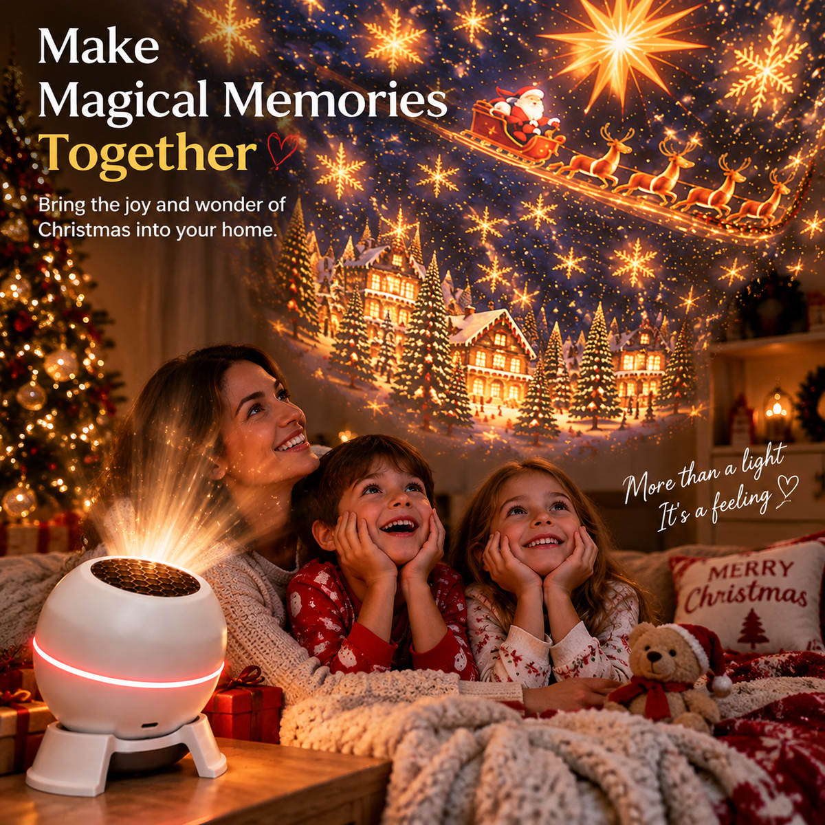 ⚡ Turn Any Room Into a Christmas Wonderland – Holiday Projection Night Light