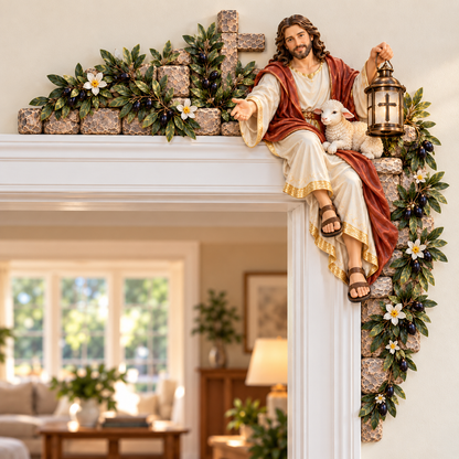✝️✨ Jesus at the Doorway – Faith-Inspired Corner Decor Collection