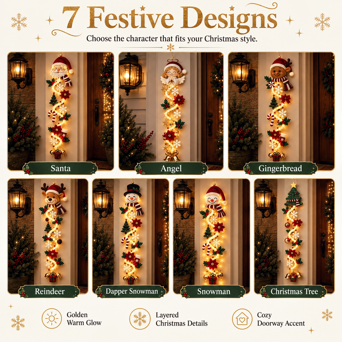 🔥 Limited-Time 50% OFF – 🎅MerryCascade™ Glowing Christmas Door Hanger