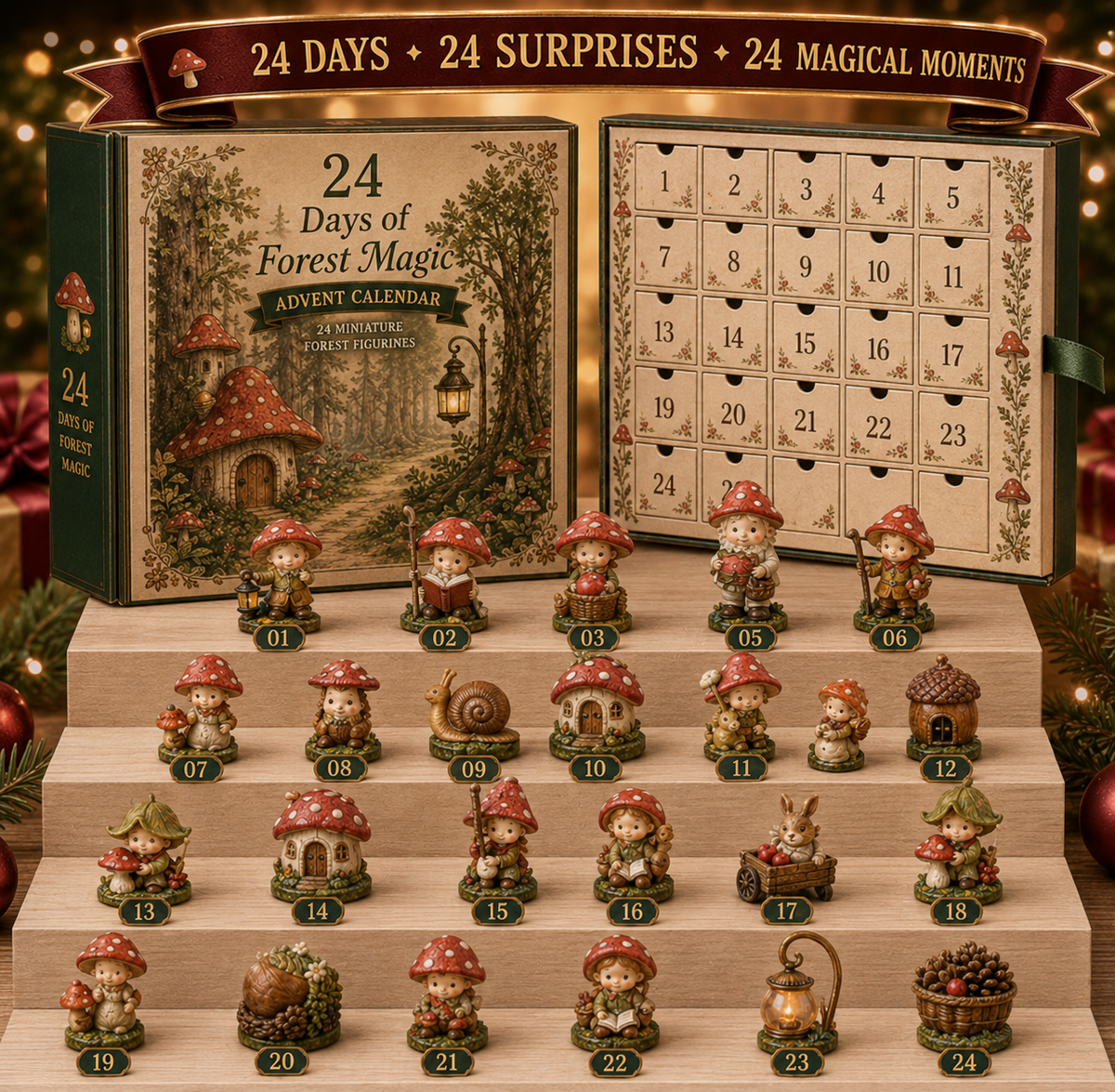 ✨ Enchanted Forest: 24 Days of Tiny Magic | Fantasy Miniature Advent Calendar – 6 Collector Editions