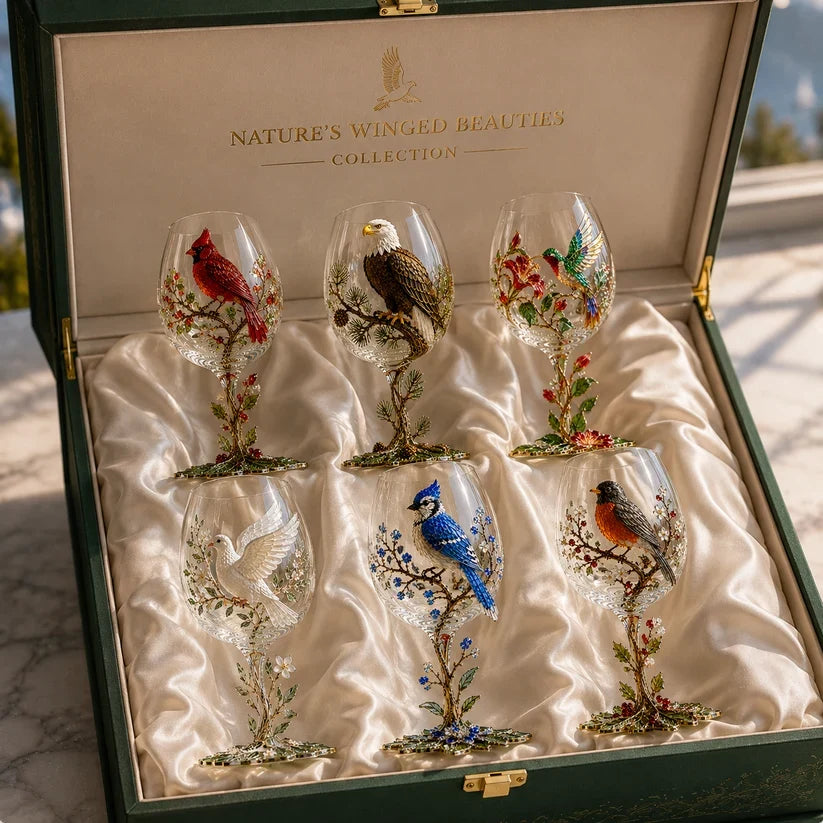 🐦🍷 Nature’s Winged Beauties – 3D Bird Wine Glass Collection