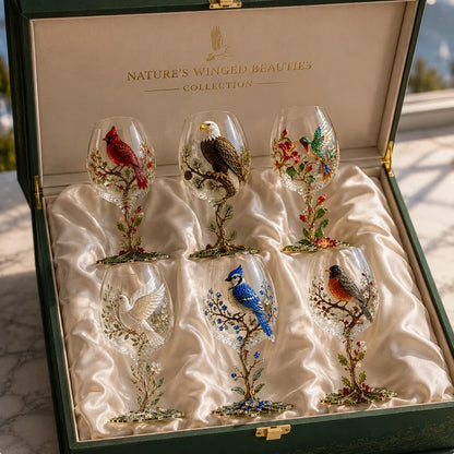 🐦🍷 Nature’s Winged Beauties – 3D Bird Wine Glass Collection
