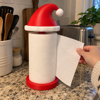 🎅 Santa Hat Paper Towel Holder – Festive Christmas Kitchen Accent