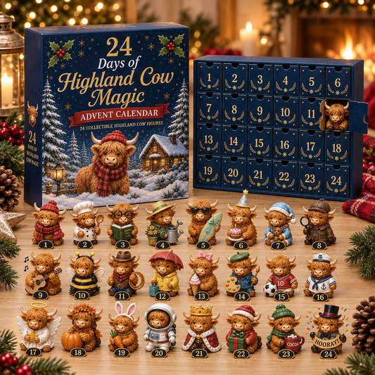 🐮Highland Cow Christmas Advent Calendar | 24 Days Cute Figurine Surprises