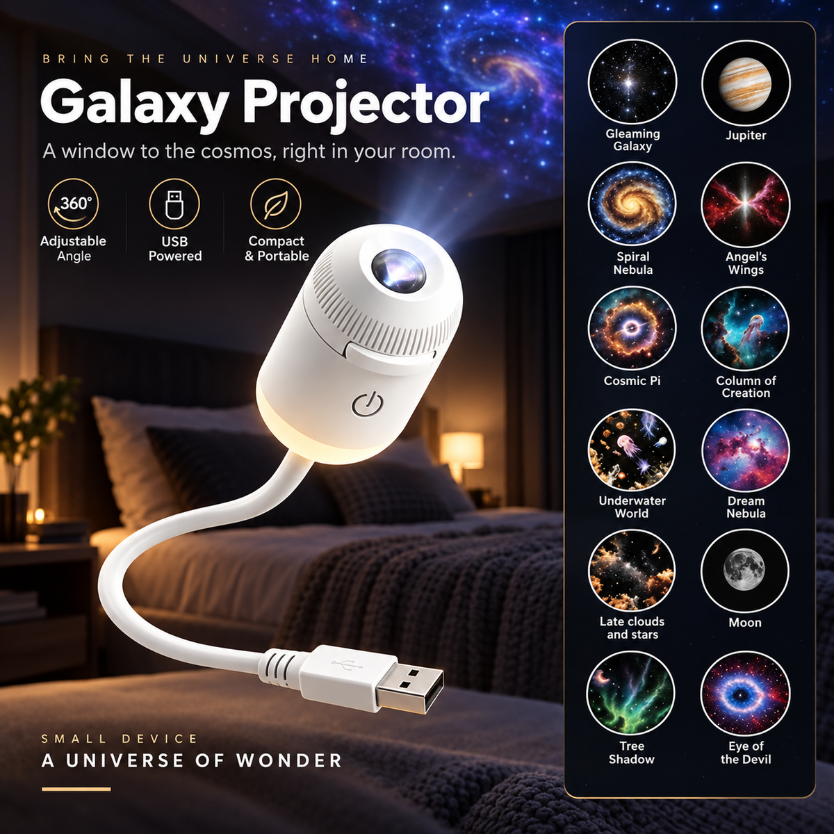 🌌 Dream Star Projector | Galaxy Night Light for Bedroom