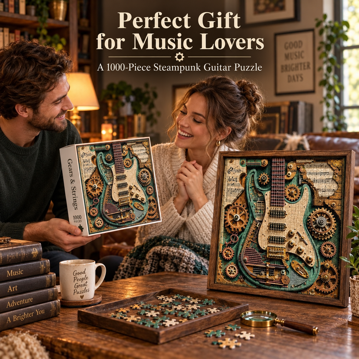🧩 Gears & Strings Steampunk Guitar Jigsaw Puzzle