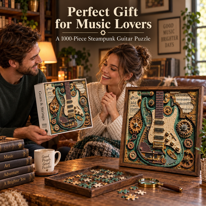 🧩 Gears & Strings Steampunk Guitar Jigsaw Puzzle
